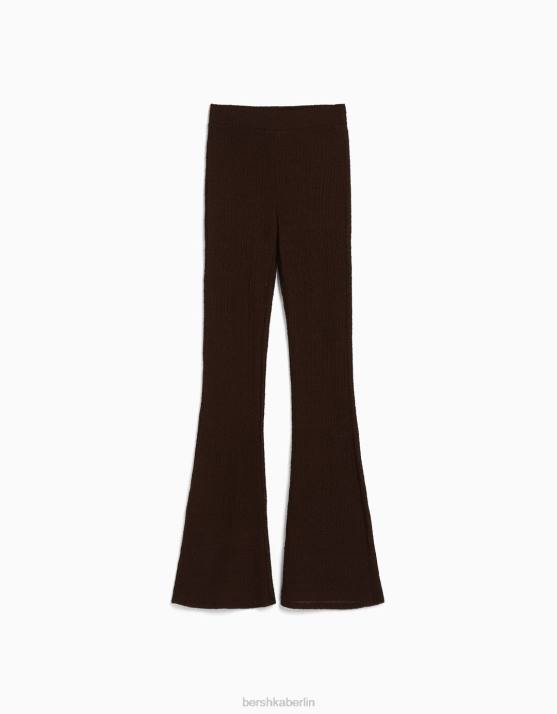 braun Bershka Frauen Strukturierte Schlaghose H00J1444