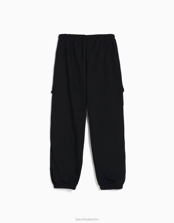 dunkelgrau Bershka Frauen Jogginghose mit Taschen H00J1483