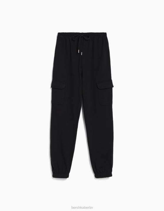 dunkelgrau Bershka Frauen Jogginghose mit Taschen H00J1483
