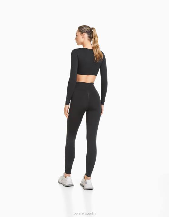 dunkelgrau Bershka Frauen Nahtlose Push-up-Leggings H00J1460