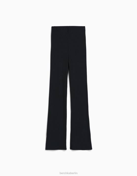dunkelgrau Bershka Frauen ausgestellte, gerippte Culottes H00J1446