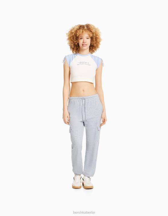 grau Bershka Frauen Jogginghose mit Taschen H00J1484