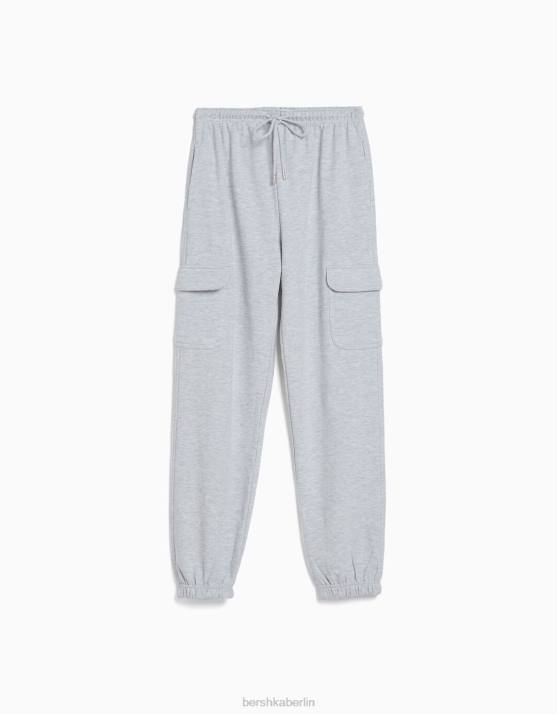 grau Bershka Frauen Jogginghose mit Taschen H00J1484
