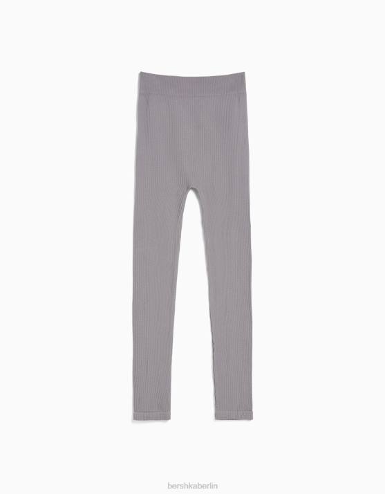 grau Bershka Frauen Nahtlose gerippte Leggings H00J1451