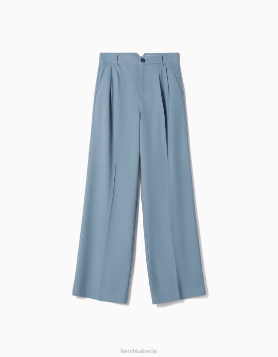 hellblau Bershka Frauen Taillierte Hose im Dad-Fit H00J1432