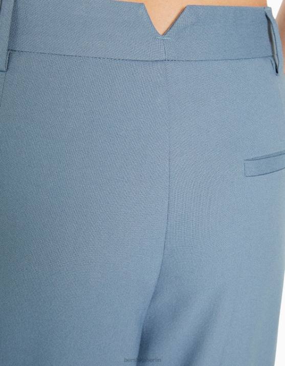 hellblau Bershka Frauen Taillierte Hose im Dad-Fit H00J1432