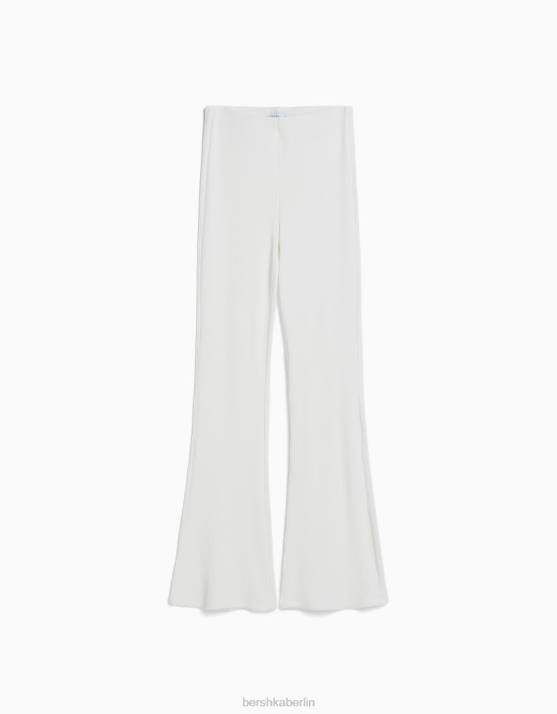 nicht-gerade weiss Bershka Frauen ausgestellte, gerippte Culottes H00J1445