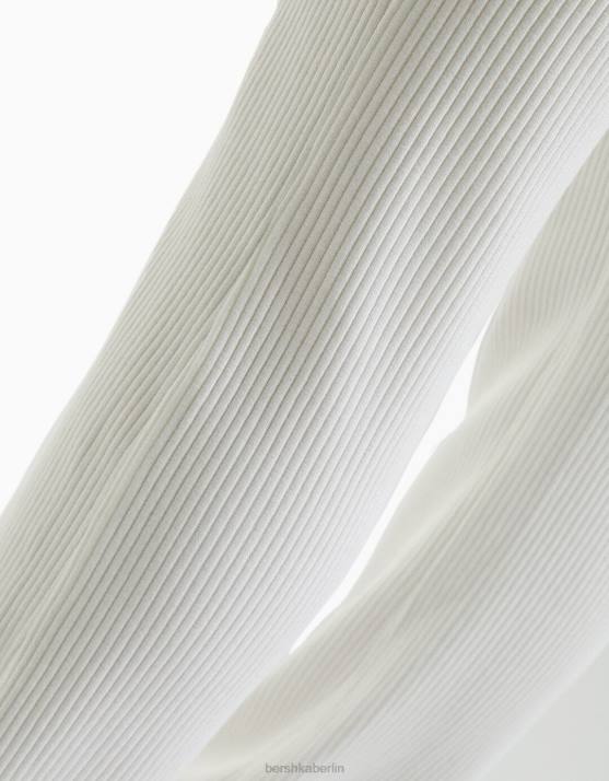 nicht-gerade weiss Bershka Frauen ausgestellte, gerippte Culottes H00J1445