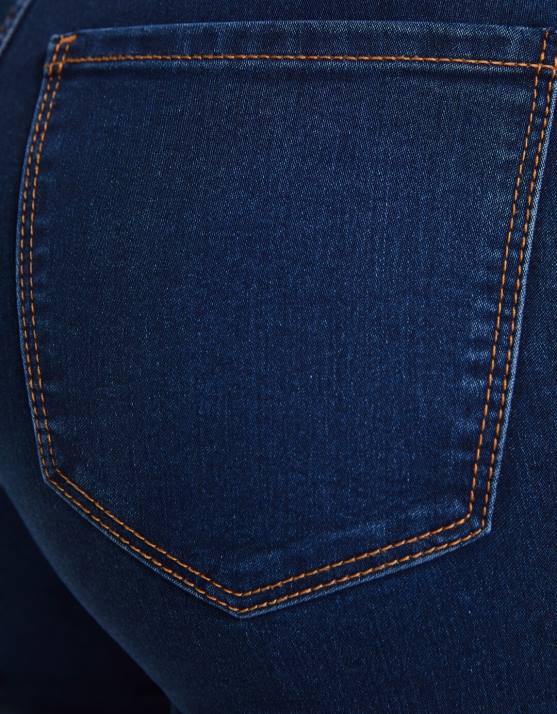 Blau Bershka Frauen Jeans-Leggings mit superhohem Bund H00J1589