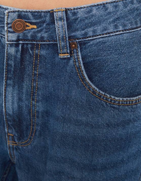 Blau Bershka Frauen Jeans mit weitem Bein H00J1487