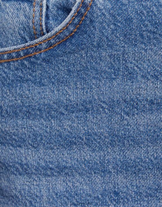 Blau Bershka Frauen Komfortjeans mit Seitenschlitz H00J1569