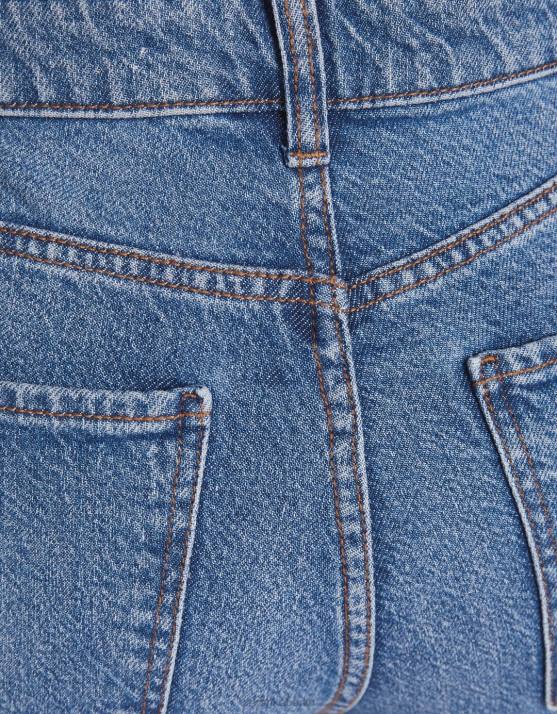 Blau Bershka Frauen Komfortjeans mit Seitenschlitz H00J1989