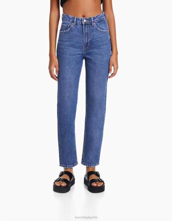 Blau Bershka Frauen Mom-Jeans H00J1530