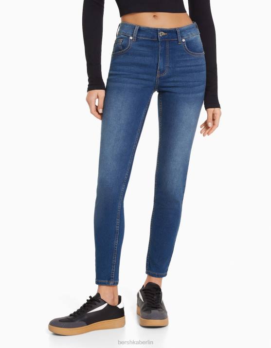 Blau Bershka Frauen Push-up-Röhrenjeans H00J1562