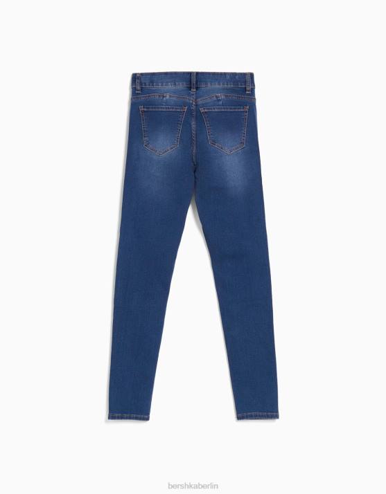 Blau Bershka Frauen Push-up-Röhrenjeans H00J1562