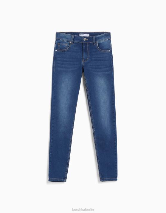 Blau Bershka Frauen Push-up-Röhrenjeans H00J1562