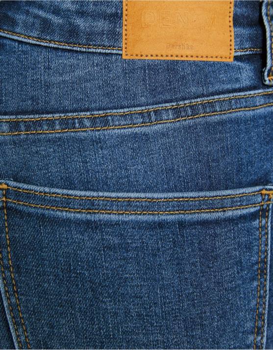 Blau Bershka Frauen Super-High-Rise-Röhrenjeans H00J1501