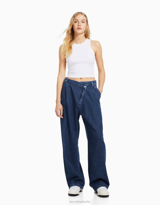 Blau Bershka Frauen maßgeschneiderte Jeans H00J1540