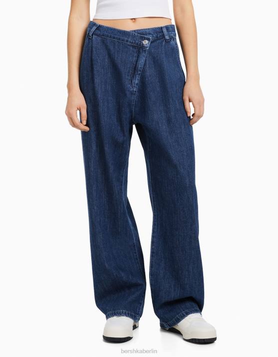 Blau Bershka Frauen maßgeschneiderte Jeans H00J1540