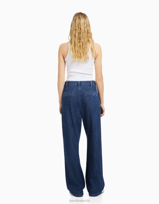 Blau Bershka Frauen maßgeschneiderte Jeans H00J1540