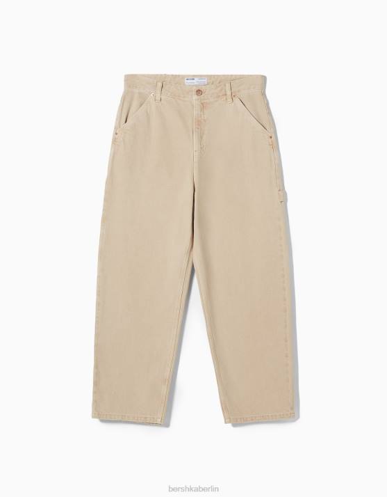 Kamel Bershka Frauen Baggy-Carpenter-Jeans H00J1595