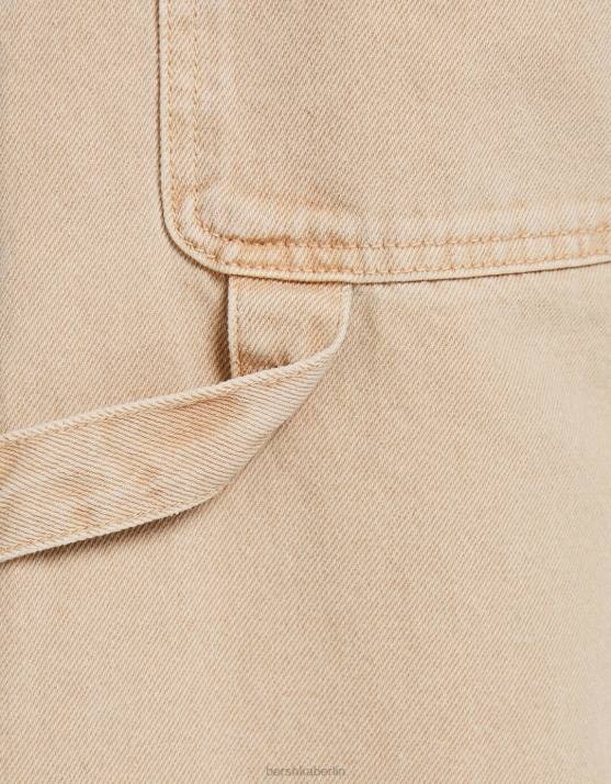 Kamel Bershka Frauen Baggy-Carpenter-Jeans H00J1595