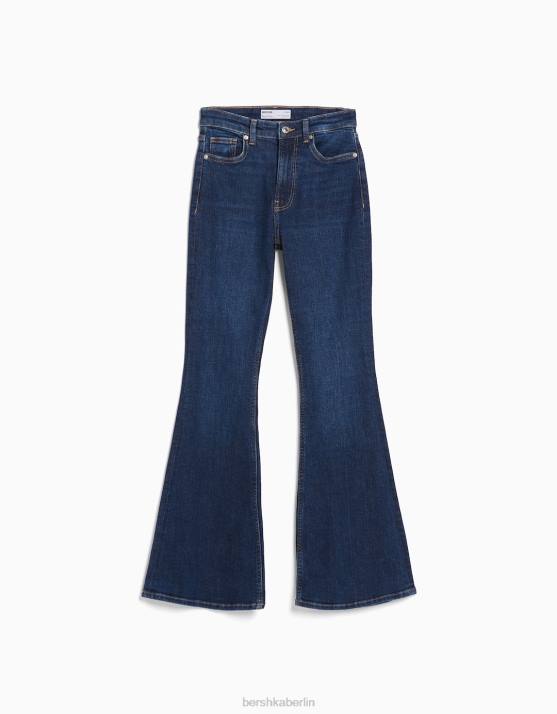 Marine Bershka Frauen Schlagjeans H00J1972