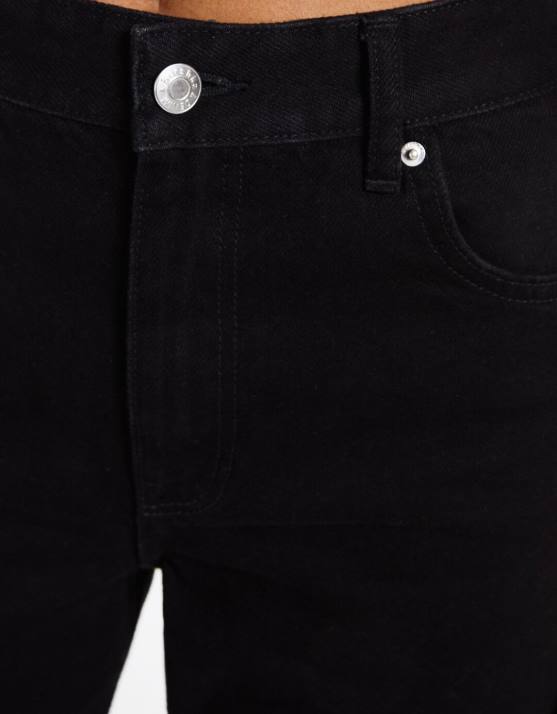 Schwarz Bershka Frauen Gerade geschnittene Jeans H00J1524