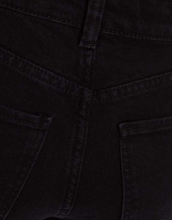 Schwarz Bershka Frauen Komfortjeans mit Seitenschlitz H00J1990