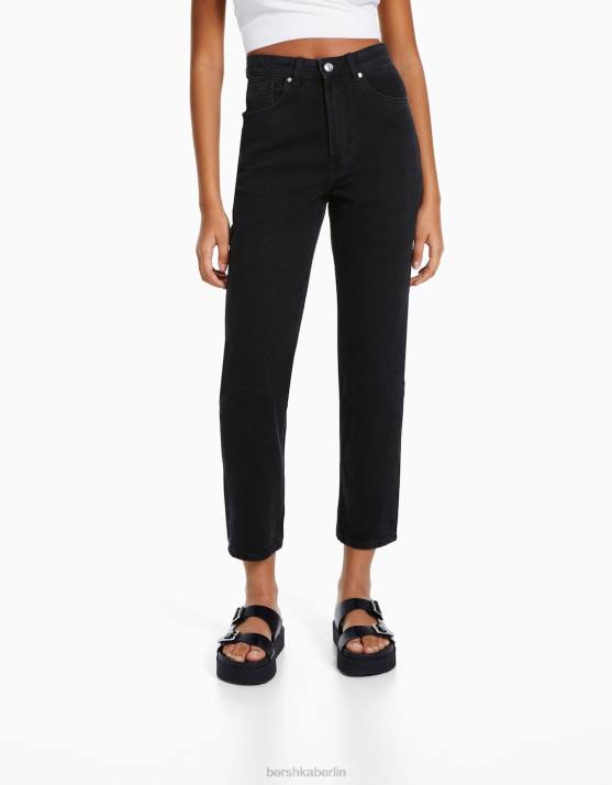 Schwarz Bershka Frauen Mom-Jeans H00J1532