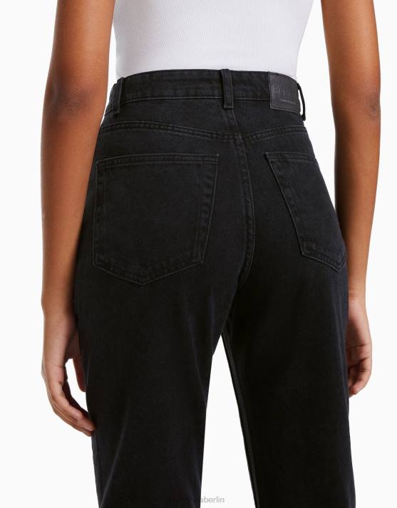 Schwarz Bershka Frauen Mom-Jeans H00J1532