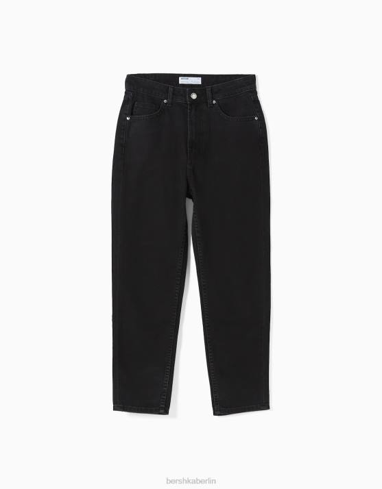 Schwarz Bershka Frauen Mom-Jeans H00J1532
