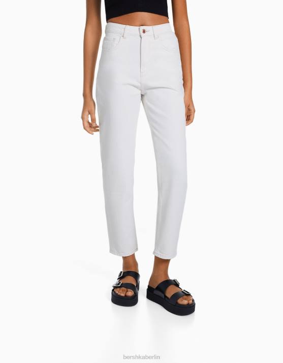 Weiss Bershka Frauen Mom-Jeans H00J1528