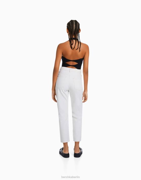 Weiss Bershka Frauen Mom-Jeans H00J1528