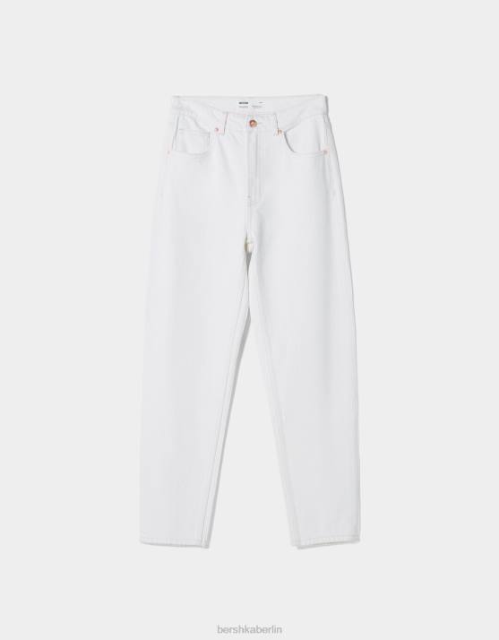 Weiss Bershka Frauen Mom-Jeans H00J1528