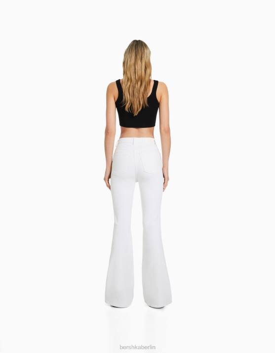 Weiss Bershka Frauen Schlagjeans H00J1509