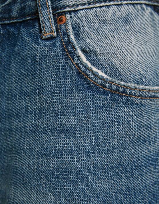 blau verwaschen Bershka Frauen Gerade geschnittene Jeans H00J1495