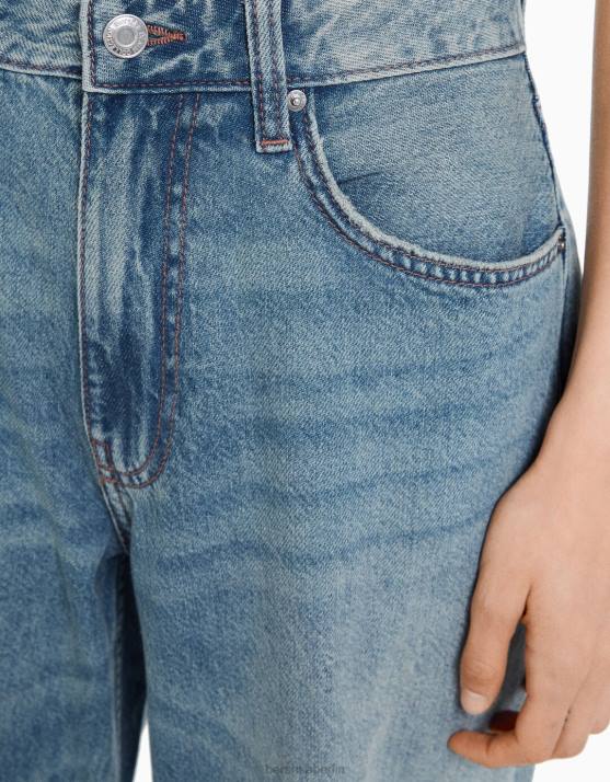 exklusiv Bershka Frauen Jeans mit weitem Bein H00J1485