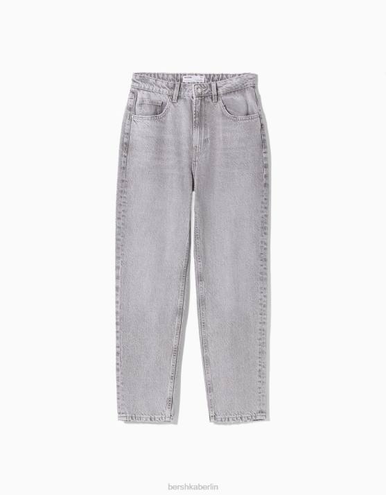 grau Bershka Frauen Mom-Jeans H00J1533