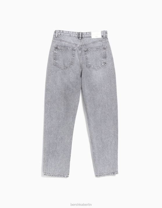 grau Bershka Frauen Mom-Jeans H00J1533