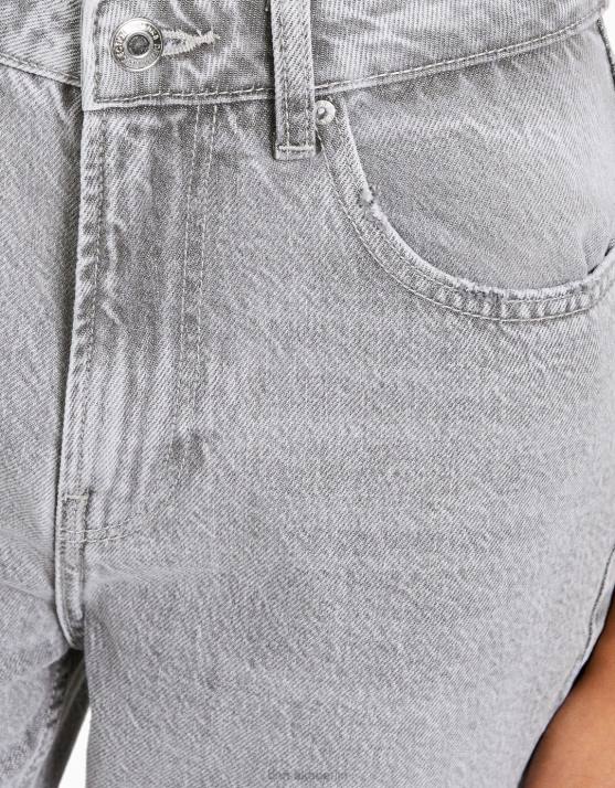 grau Bershka Frauen Mom-Jeans H00J1533
