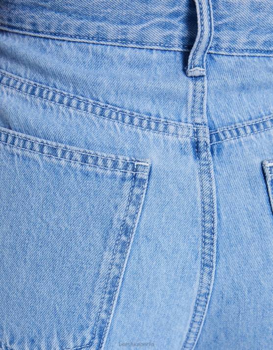 hellblau Bershka Frauen 90er-Jahre-Jeans mit Falten H00J1590