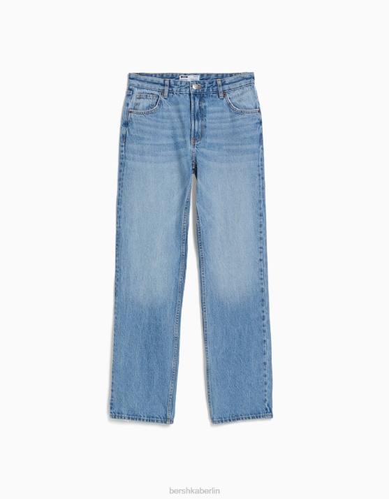hellblau Bershka Frauen Gerade geschnittene Jeans H00J1496