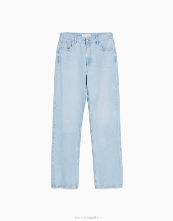 hellblau Bershka Frauen Gerade geschnittene Jeans H00J1522