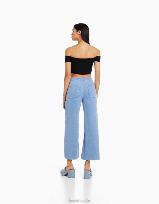 hellblau Bershka Frauen Jeans-Culottes H00J1508