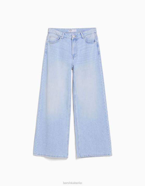 hellblau Bershka Frauen Jeans mit weitem Bein H00J1505
