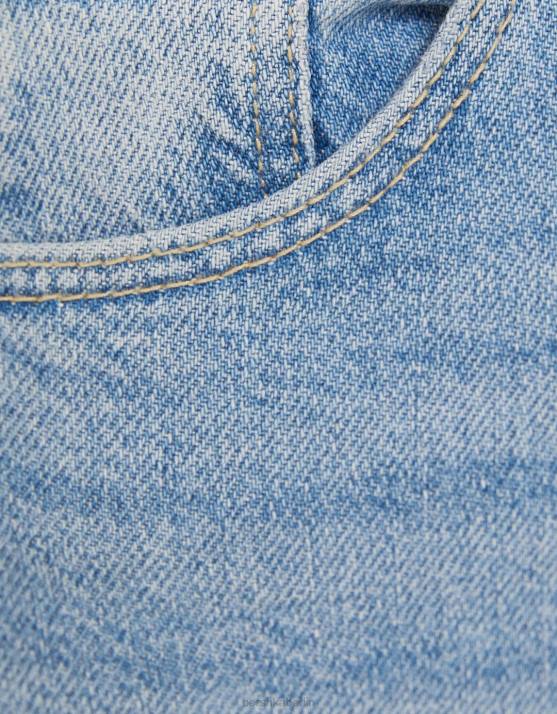 hellblau Bershka Frauen Komfortjeans mit Seitenschlitz H00J1568