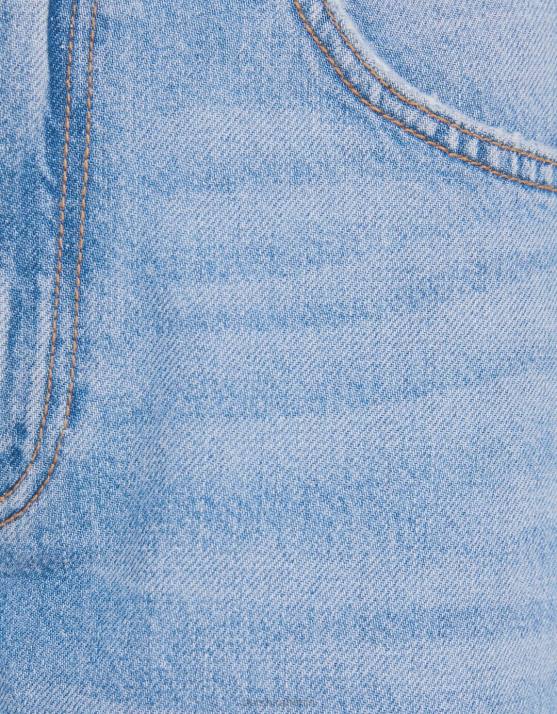 hellblau Bershka Frauen Kurze Jeans mit weitem Bein H00J1516