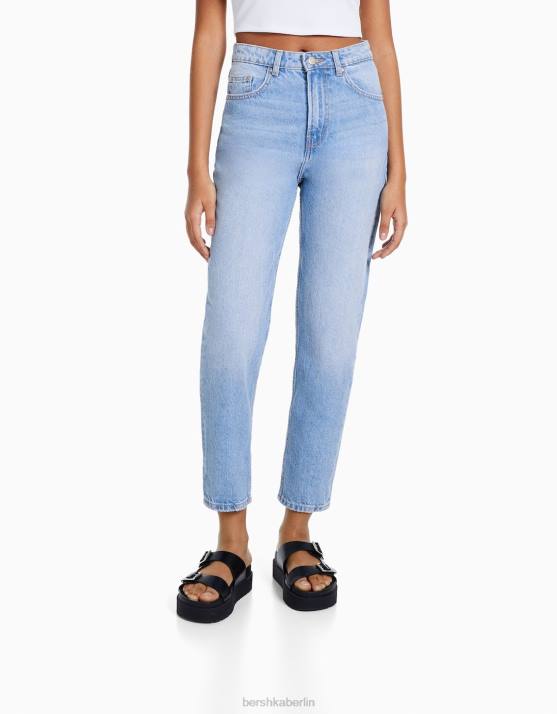 hellblau Bershka Frauen Mom-Jeans H00J1529