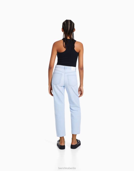 hellblau Bershka Frauen Mom-Jeans H00J1531